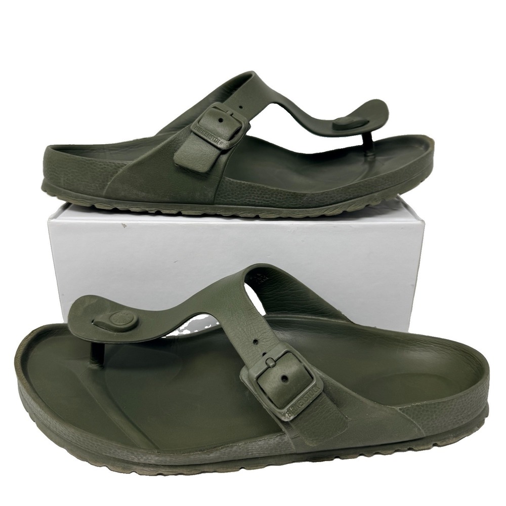 Birkenstock Gizeh EVA Khaki Green Thong Sandals Unisex 41 L10 M8 Waterproof‎